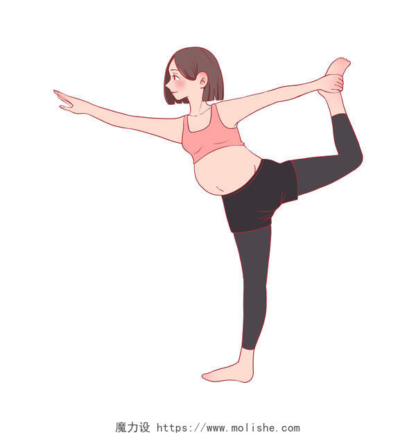 孕妇妈妈瑜伽运动健康养生修身锻炼PNG素材孕妇健身瑜伽运动孕妇健身瑜伽运动元素